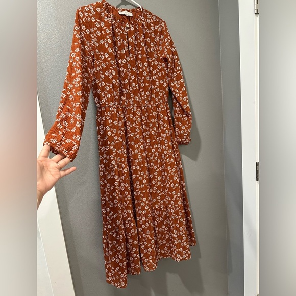 LOFT Orange Floral Sheath Dress, Size S - Picture 4 of 7